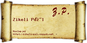 Zikeli Pál névjegykártya